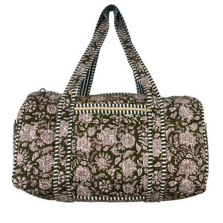 Duffle Bag Green Flower