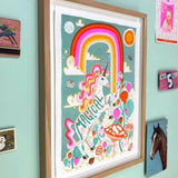 Risograph Print A4 Magical Unicorn