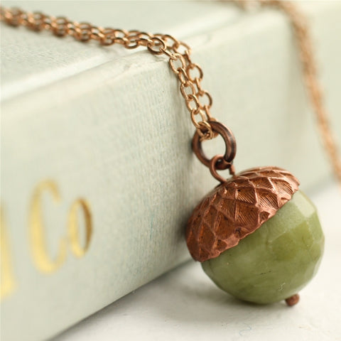 Necklace Faceted Acorn