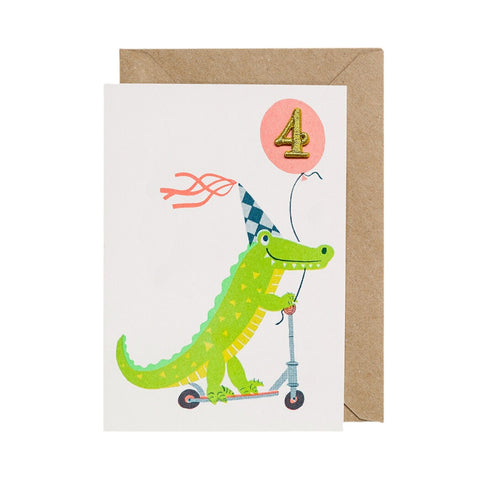 Birthday Card Age 4 Croc