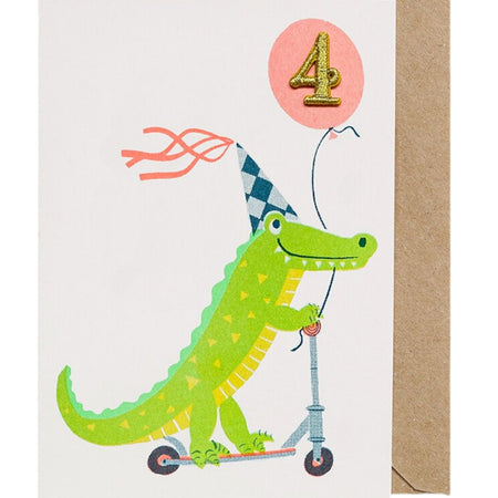 Birthday Card Age 4 Croc