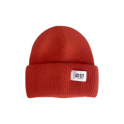 Hat Beanie Angora Blood Orange