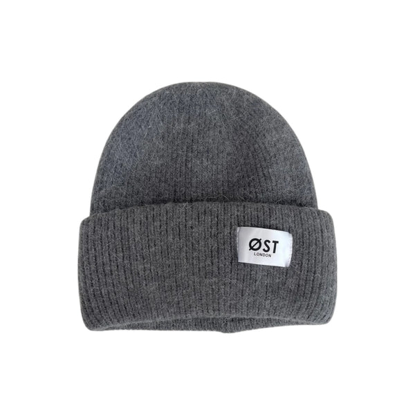 Hat Beanie Angora Dark Grey