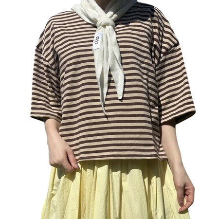 Else Striped T-Shirt Brown Beige