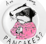 Plate China Are We Having Pancakes Pink