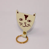 Leather Key Fob Cat Head