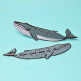 Bookmark Leather Whale Blue