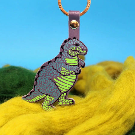 Leather Key Fob Dinosaur