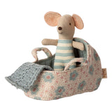 Baby Mouse in Carry Cot Blue