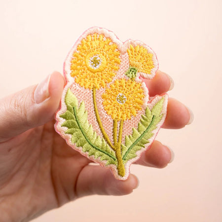 Patch iron On Embroidered Dandelion Flower
