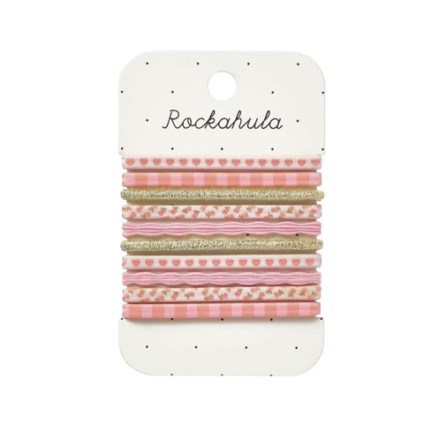 Hair Bands Set of 10 Patchwork Heart