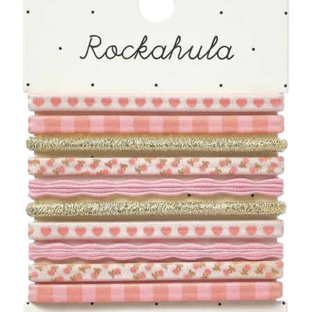 Hair Bands Set of 10 Patchwork Heart