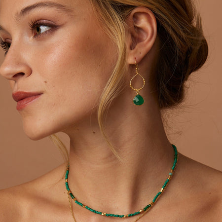 Earrings Aqua Bay Reef Green Onyx