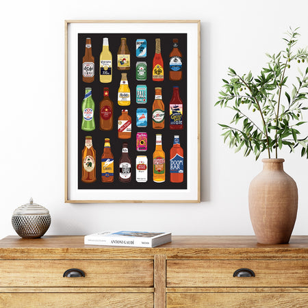 Beer Bottle Print A3