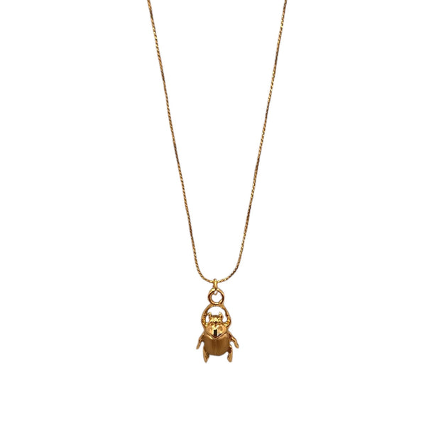 Beetle Necklace Gold Plated