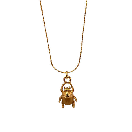 Beetle Necklace Gold Plated