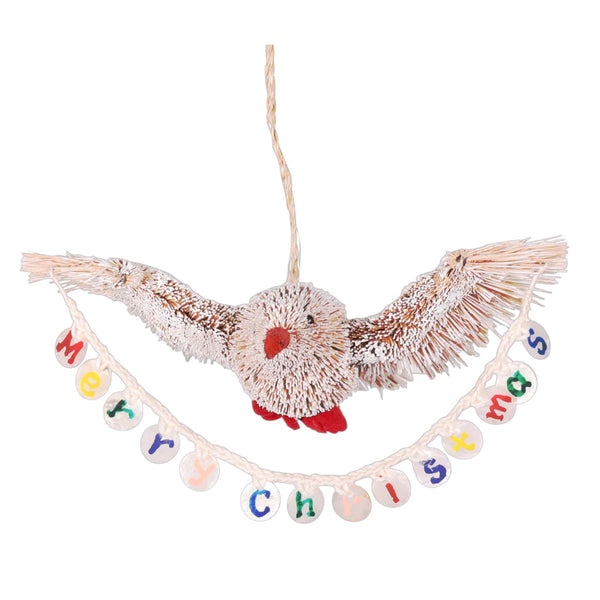 Bristle Bird Merry Christmas Decoration
