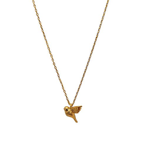 Bird Pendant Necklace Gold