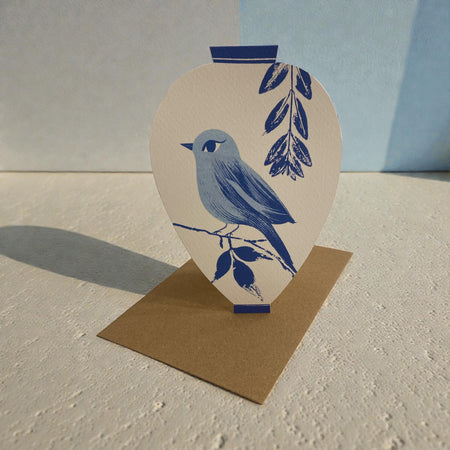 Birthday Card Bird Vase