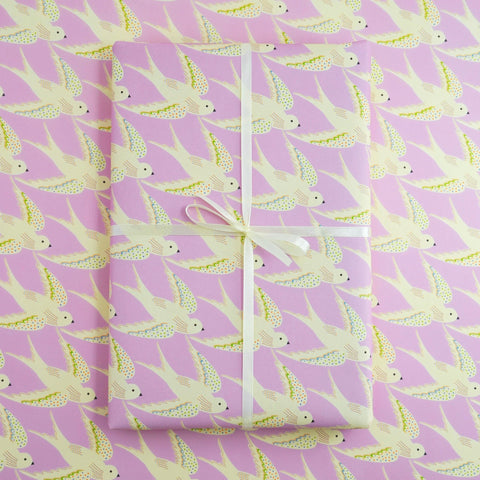 Gift Wrap Birds In Lilac
