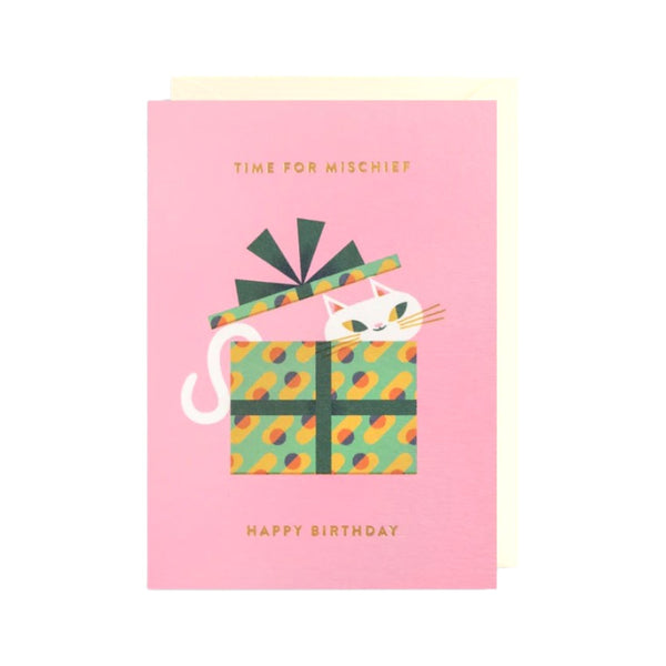 Birthday Card Mischief Cat
