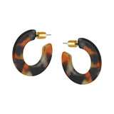 Hoop Earrings Black Brown