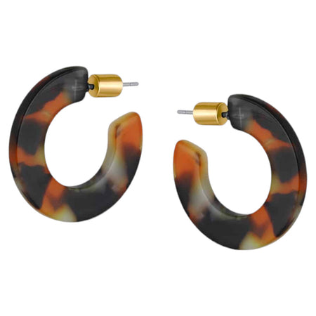 Hoop Earrings Black Brown