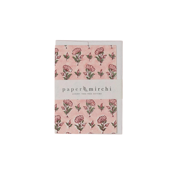 Card Hand Block Printed Ditsy Pink