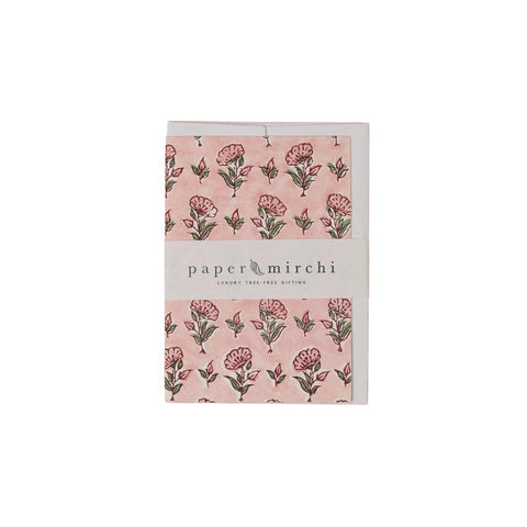 Card Hand Block Printed Ditsy Pink