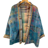 Jacket Kantha Reversible Azure Diamond