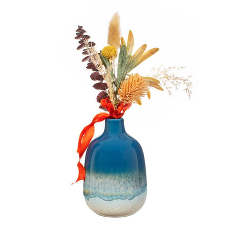 Vase Small Ceramic Glaze Blue
