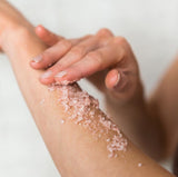 Body Scrub In Tin Bloom Rose Geranium And Patchouli