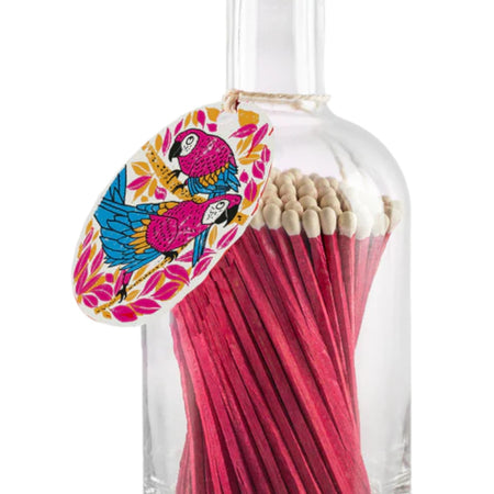 Matches In Glass Bottle Parrots