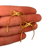 Bow Snake Chain Earrings Gold Plated