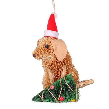 Bristle Golden Retriever Christmas Decoration