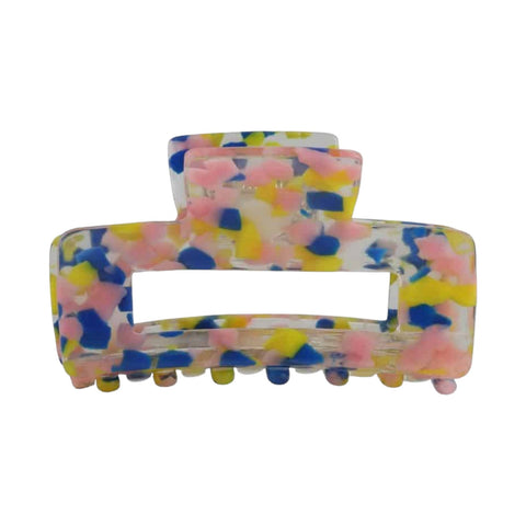 Bulldog Clip Resin Blue Peach Yellow