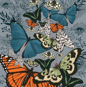 Print A4 Butterflies And Leaves