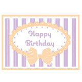 Birthday Card Purple Stripe Birthday
