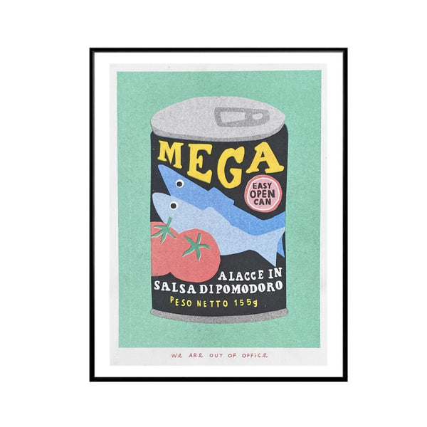 Print Risograph A Can Of Mega Sardines