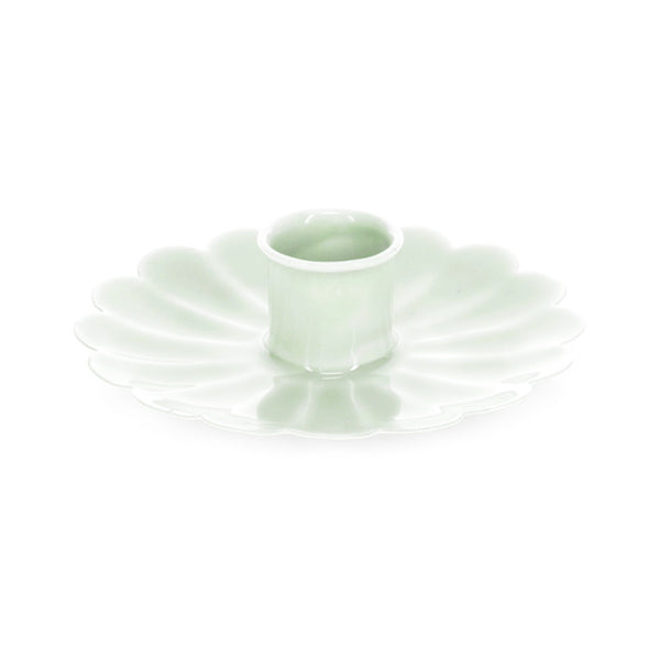 Candle Holder Enamel Flower Grey