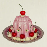 Birthday Card Rose Petal Cream Blancmange