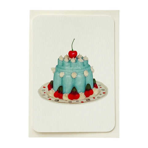 Birthday Card Violet Petal Cream Blancmange