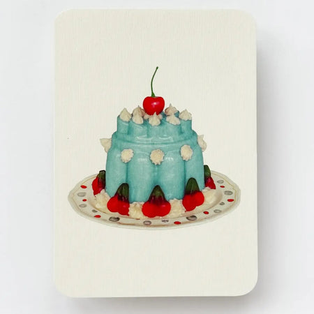 Birthday Card Violet Petal Cream Blancmange