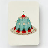 Birthday Card Violet Petal Cream Blancmange