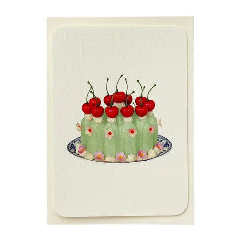 Birthday Card Chartreuse Cream Blancmange