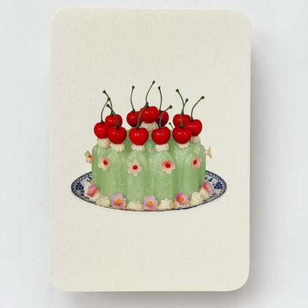 Birthday Card Chartreuse Cream Blancmange