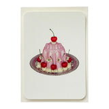 Birthday Card Rose Petal Cream Blancmange