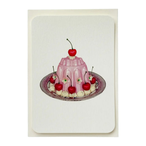 Birthday Card Rose Petal Cream Blancmange