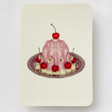 Birthday Card Rose Petal Cream Blancmange
