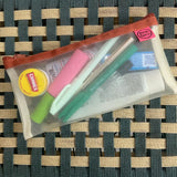 Zip Pouch Mesh Handy Case Pink